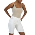 thumbnail image 2 of INC International Concepts Womens High Rise Denim Bermuda Shorts White 10, 2 of 2