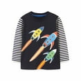 thumbnail image 2 of NAISIBABY Boys Long Sleeve Tops, Casual Crew Neck Astronaut Kids Cotton Blouse Black 6T, 2 of 6