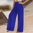 thumbnail image 2 of Aricy wide leg pants for women dressy Casual Elastic Pants Loose Lightweight Wide Leg Pants High Waist Straight Sweatpants Plus Size Palazzo Pants for Women, 2 of 4