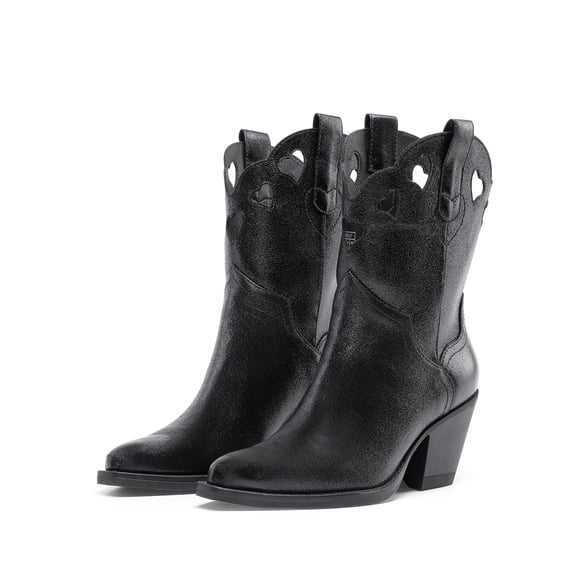 BURUDANI Women's Western Leather Ankle Boots