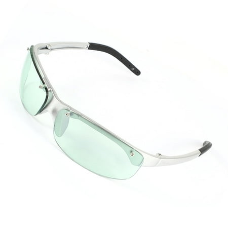Unique Bargains Single Bridge Half Rimless Green Lens Eyewear Sunglasses Glasses for Unisex