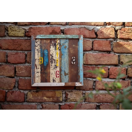 De Kulture Works Handcrafted Multicolor Reclaimed Wood Vintage Wall Clock Collectible Timepieces, 31 Cms Diameter