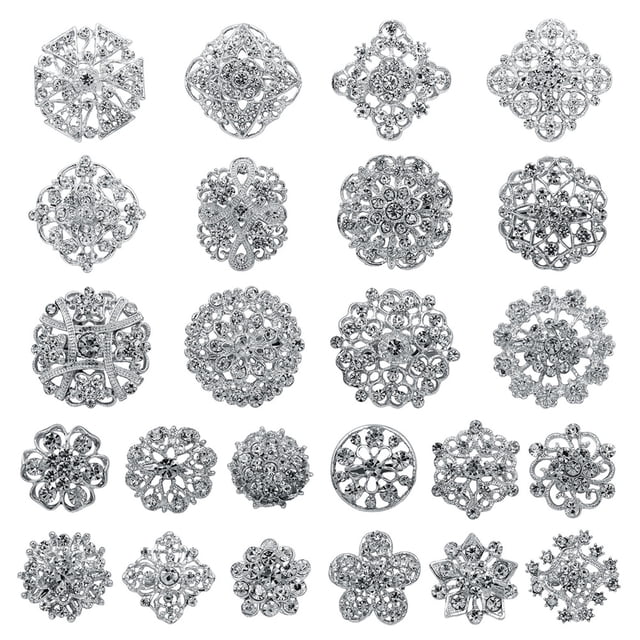 24 piezas de rhinestones de cristal broche pin de decoración de diamantes de imitación suministros de ramas