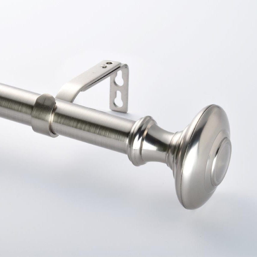 Lumi 1" Single Curtain Rod Brushed Nickel /Oil Rubbed Bronze- Knob 72"-144" - Oil Rubbed Bronze