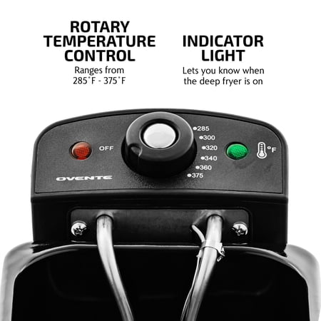 OVENTE New Electric Deep Fryer 2 Liter Capacity, 1500 Watt Lid with Viewing Window, Silver FDM2201BR