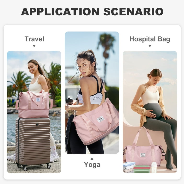 SYCNB Waterproof Duffel Gym Tote Bag, 35L Travel Bag with Pockets