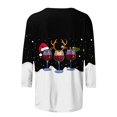 thumbnail image 5 of Bcresic Womens 3/4 Sleeve Tops Red Wine Glass Graphic Shirts for Christmas Trending Santa Hats Elk Print Tshirts Crewneck Tunic Tops Casual Comfy Xmas Clothing Cute Holiday Pullover,01A_Black,Large, 5 of 5
