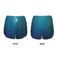thumbnail image 3 of Salouo Blue and Teal Gradient Print Women's 2 in 1 Running Shorts Double-Layer Shorts Athletic Workout Gym Yoga Shorts Running Shorts for Women-Small, 3 of 7
