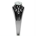 thumbnail image 4 of High polished (no plating) Stainless Steel Ring with AAA Grade CZ in Clear for Men Celtic Theme Clear Stone Color Style TK373 Size 8, 4 of 4