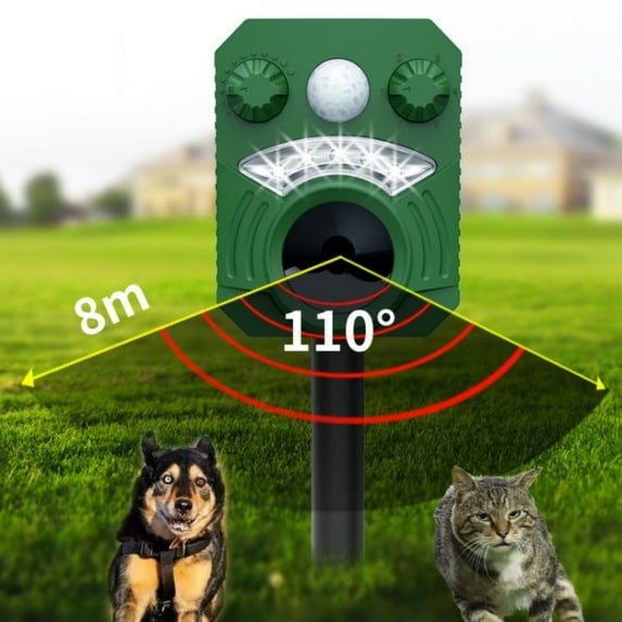 Ultrasonic Animal Deterrent Outdoor Solar Animal Repeller with Motion Sensor Flashing Light Waterproof Animal Repellent for Squirrel Deer Raccoon Rabbit Dog Skunk Fox Protect Farm Yard Garden