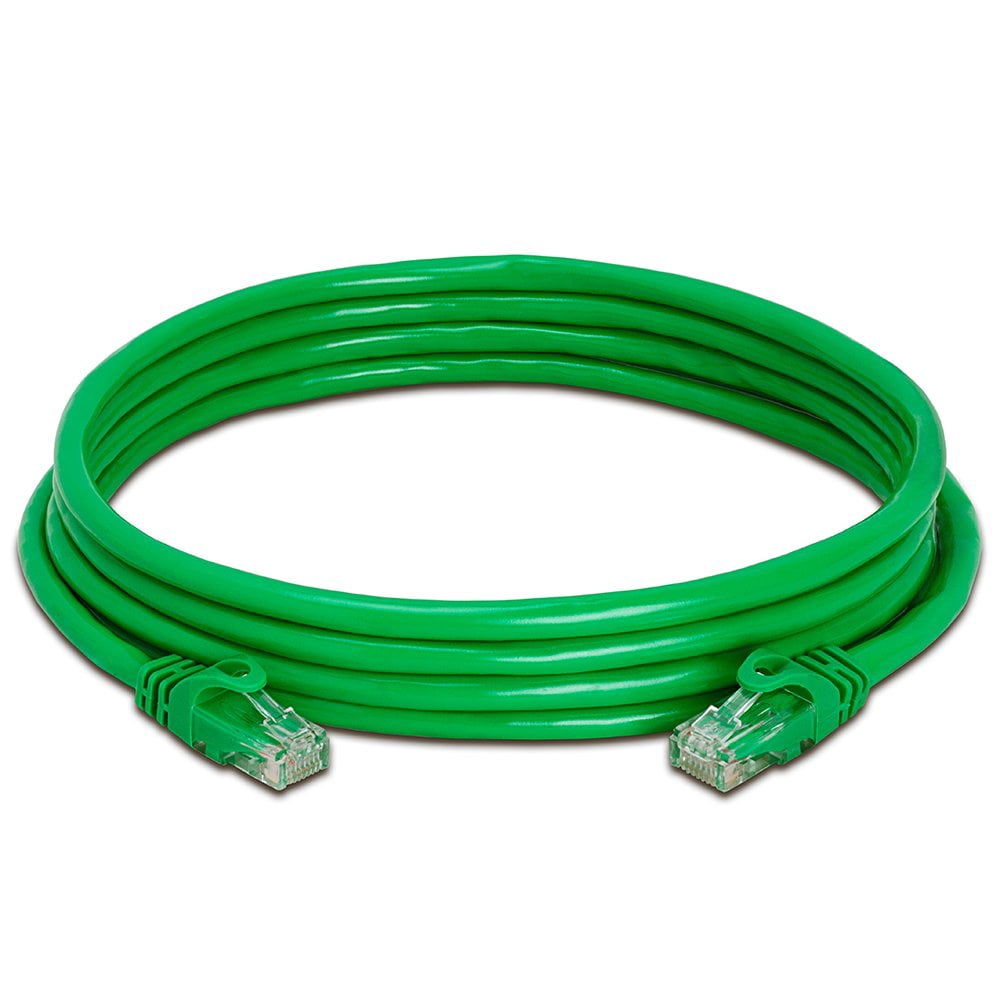 Cmple - Cat 6 Ethernet Cable 10 ft, Cat6 Patch Cables 10Gbps Network Lan Cord, 550MHz, RJ45 Connectors, Compatible with Gaming Computer, Laptop, Modem, Router, Gaming Console - Green