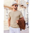 thumbnail image 4 of Camiseta COOFANDY, suéter de manga corta para hombre, color caqui, 4 of 6
