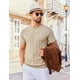 thumbnail image 4 of Camiseta COOFANDY de punto con cuello redondo y manga corta para hombre, color caqui, 4 of 6