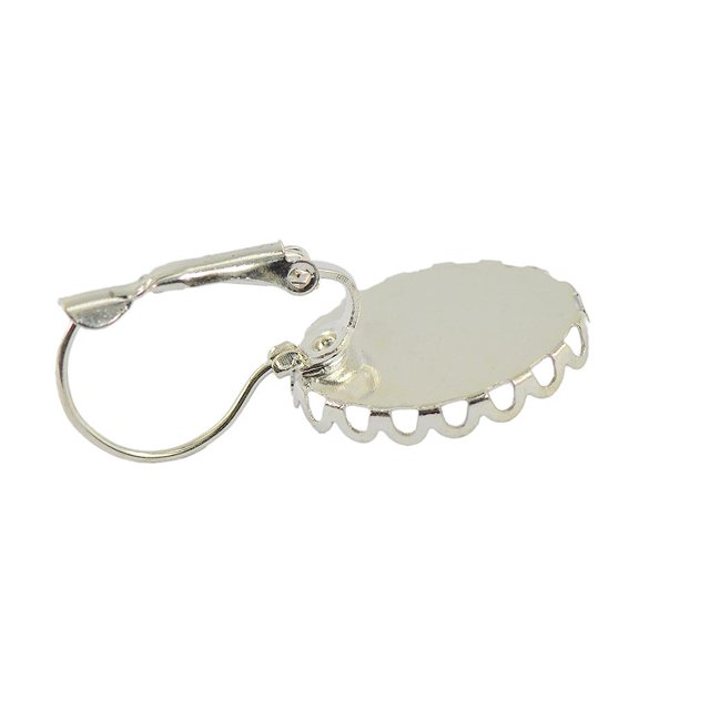 Gancho de alambre para pendientes 12pcs Pendiente Gancho Oval Virgen Bricolaje para Cabujón