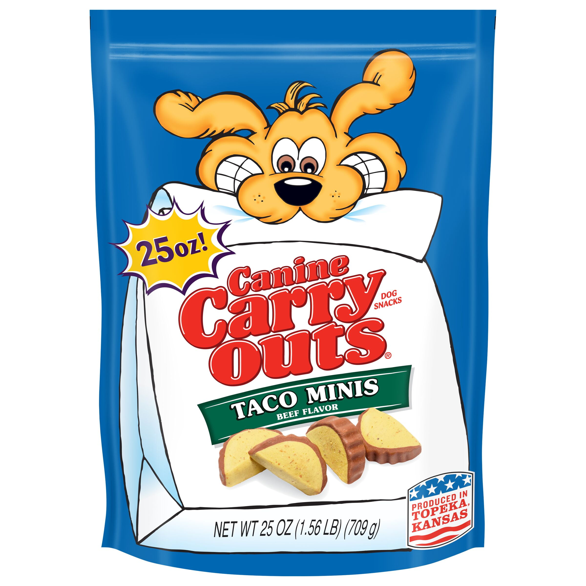 Canine Carry Outs Taco Minis Beef Flavored Dog Treats, 25-Oz
