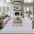 thumbnail image 4 of Area Rug for Living Room, Colorful Striped Non-Slip Indoor Large Carpet for Bedroom/Dining Room, Pink Blue Yellow Abstract Vertical Lines Washable Low-Profile Rectangle Floor Runner Rugs - 5 x 8 Ft, 4 of 7
