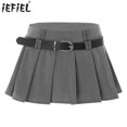 thumbnail image 2 of Minifalda plisada Kawaii JK de una sola pieza con cinturón Y2k para mujer, falda uniforme de una pieza para fiesta de Club, ropa de discoteca japonesa para colegiala, 2 of 5