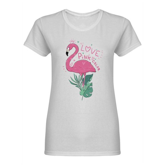 Flamingo And Tropical Style Shaped Tee Women's -Image by Shutterstock