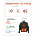 thumbnail image 2 of KFFKFF Rechargeable Sweatshirt with 7.4V 16000mAh Battery, Adjustable Temperature Settings, Heated Fleece Jacket for Men, Black, 2 of 9