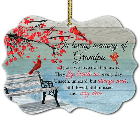 Grandpa Memorial Keepsake, Angel Ornament, Heaven Gifts - Aluminum Sympathy Remembrance Keepsake for Bereavement