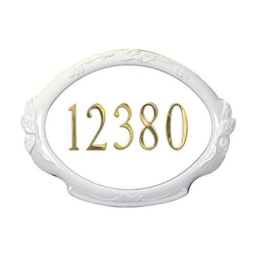 Special Lite Products SAP-4110-WH Floral Address Plaque - White