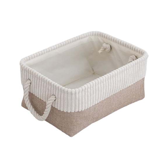 Leodye 1PCS Foldable Fabric Storage Basket Durable Design Home Clothing Toy Sundries Organizing Container Accessory -14.17*10.24*6.3 inches