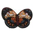 thumbnail image 2 of GUOOL Embroidered Butterfly Sequin Beaded Patches Appliques DIY Craft Orange, 2 of 7