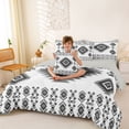 thumbnail image 4 of jejeloiu Modern Tribal 7 Pieces Full Size Bedding Sets,Minimalist Print Full Size Bed in a Bag For Boys,Gray White,Light Gray Reversible, 4 of 7