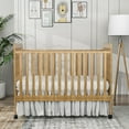 thumbnail image 4 of Baby Convertible Crib 3 In 1, Converts from Baby Crib to Toddler Bed, New Zealand Pinewood Baby Bed with Locking Wheels and Teething Rail, Crib with 4 Height Adjustment and Non Toxic Finish, Natural, 4 of 9