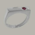 thumbnail image 2 of LBG British Made Stunning 10k White Gold Natural Pink Tourmaline Mens Band Ring - 33 size options - Size 8.5, 2 of 5