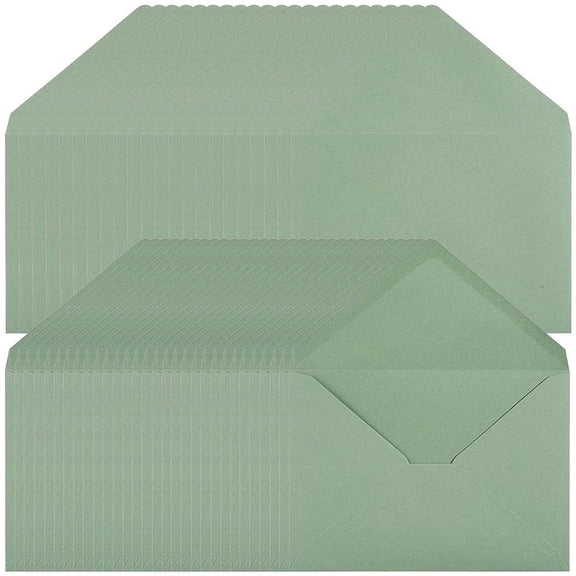 50 Pack 5 x 7 Green Envelopes A7 Card Christmas Envelopes Wedding Invitation Cards V Flap Envelopes for Office, Wedding Gift Cards, Invitations, Graduation
