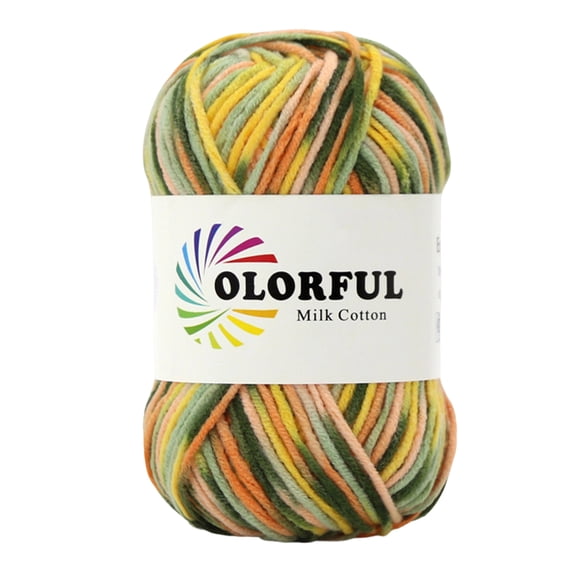 dgysar Colorful Hand Knitting Yarn, 50g Soft Milk Cotton Yarn for Crochet & Knitting, Skin-Friendly Yarn for DIY Crafts, Ideal for Beginners, 1 Skein L One Size