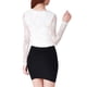 thumbnail image 4 of INSPIRE CHIC Top De Encaje Con Bordado De Flores Y Mangas Largas Transparentes Para Mujer Blanco L, 4 of 4