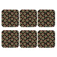thumbnail image 2 of Pofeuu Frogs In Mushroom Hats Print Leather Coasters Set of 6, Round Cups Mugs Mat Pad for Home Kitchen Heat Resistant Drink Coasters,Square, 2 of 7