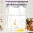 thumbnail image 2 of Tie Up Valance for Windows Purple Grey Leaves Curtains Valances Rod Pocket Valance Window Treatments Stitching Stripes Balloon Curtains for Kitchen Living Room Bedroom Bathroom Decor 54x18 Inch, 2 of 9