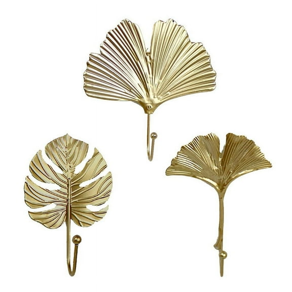 Vintage Coat Hooks Wall Decorative Leaf Shape Metal Towel Hanger Mounted Multi-Purpose B
