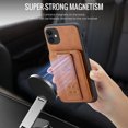 thumbnail image 2 of for iPhone 11 Wallet Case with Card Holder RFID Blocking Magnetic Car Mount Back Flip Kickstand Cover Credit Card Slots Premium PU Leather Men Women Phone Case For iPhone 11,Brown, 2 of 9