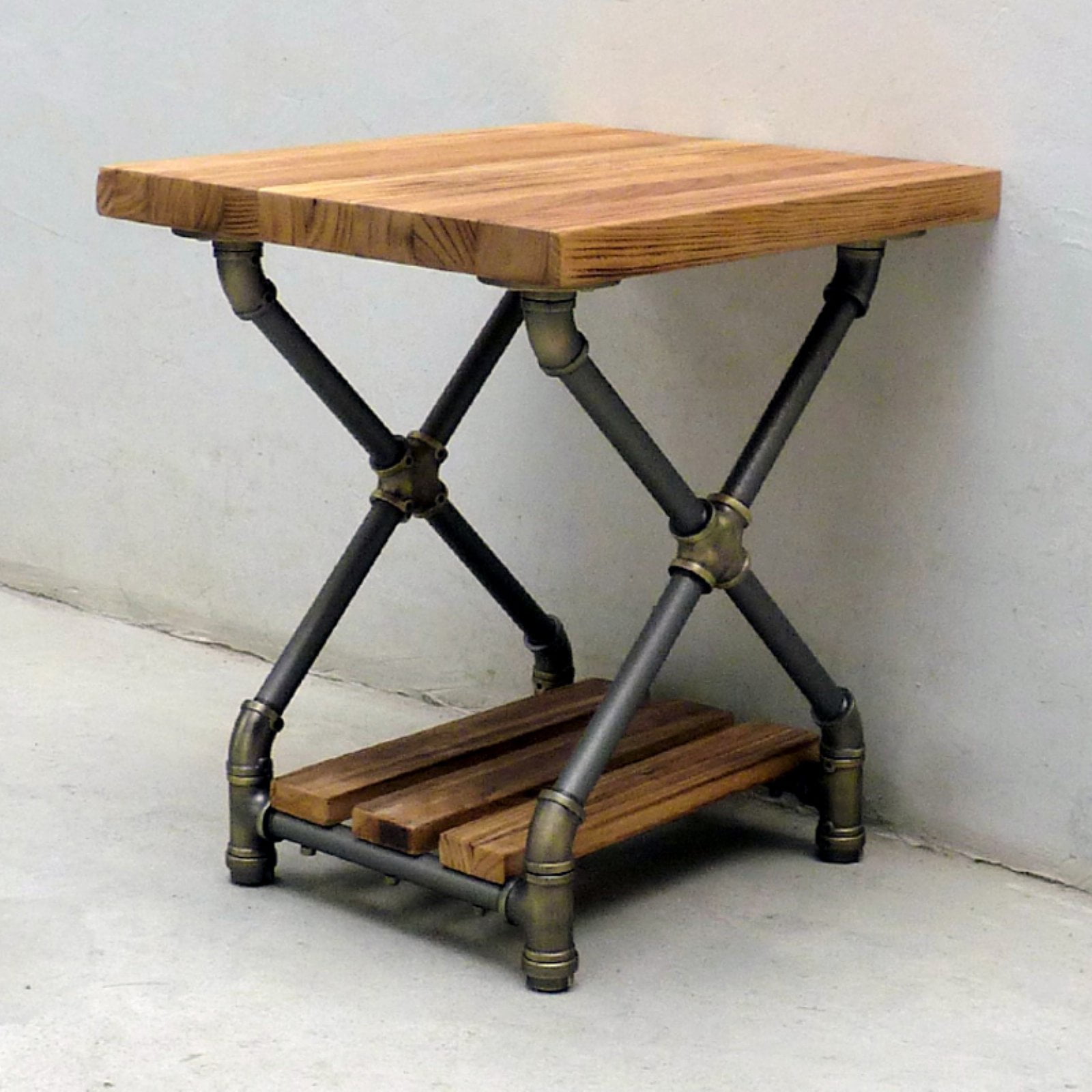Houston Industrial Vintage Pipe Side/End table/Bedroom Night stand