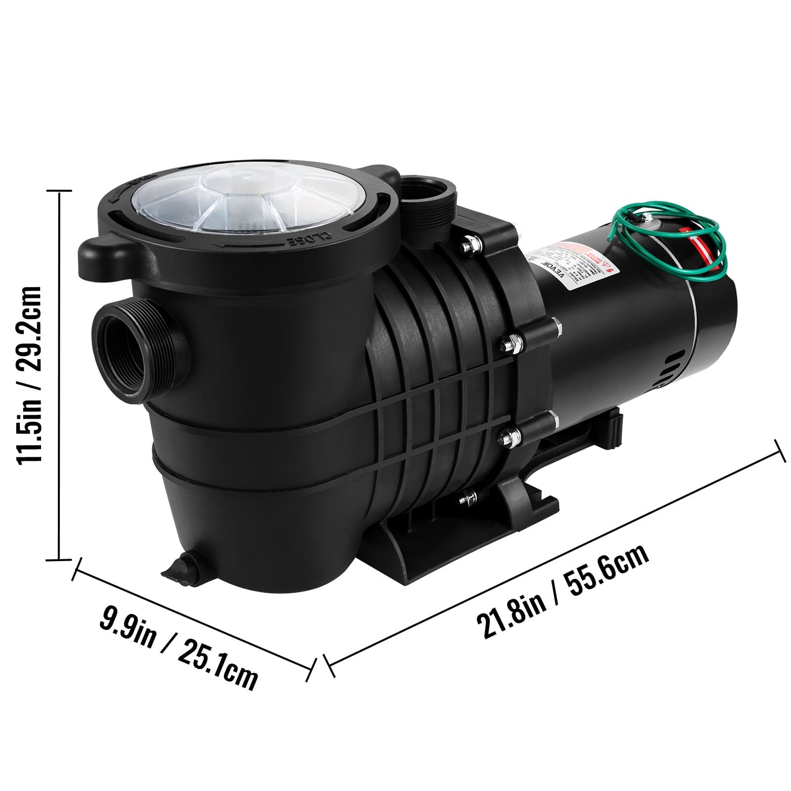 VEVOR Swimming Pool Pump, 1HP 110V/220V 5544GPH Powerful Self-priming Up to 34ft Head Lift, for In/Above Ground Pool Water Circulation, w/ Strainer Basket 2pcs 1-1/2'' NPT Connectors, UL Certified - Walmart.com