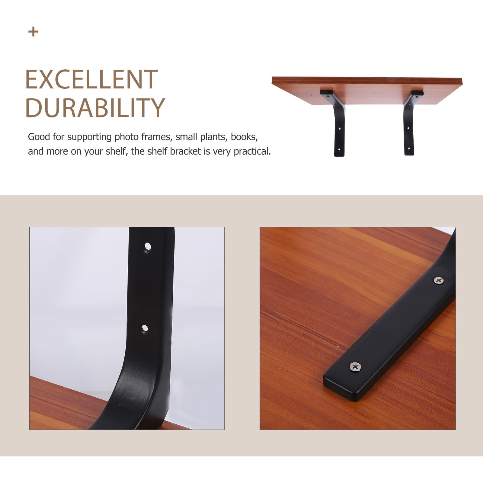 KAKOWELY Floating Wall Shelves Brackets Metal Storage Solution 1 Set 15.7X9.8X0.7In