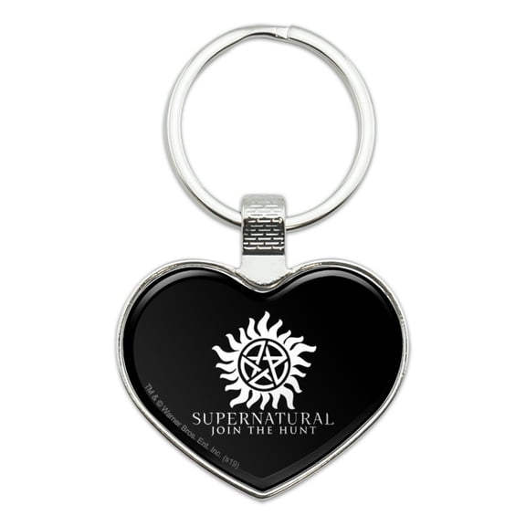 Supernatural Anti Possession Symbol Keychain Heart Love Metal Key Chain Ring