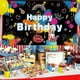 thumbnail image 2 of Happy Birthday Banner Backdrop Graffiti - Glow Neon Party Decorations Birthday Banner Colorful Happy Birthday Backdrop Neon Party Supplies Retro Dance, 2 of 3