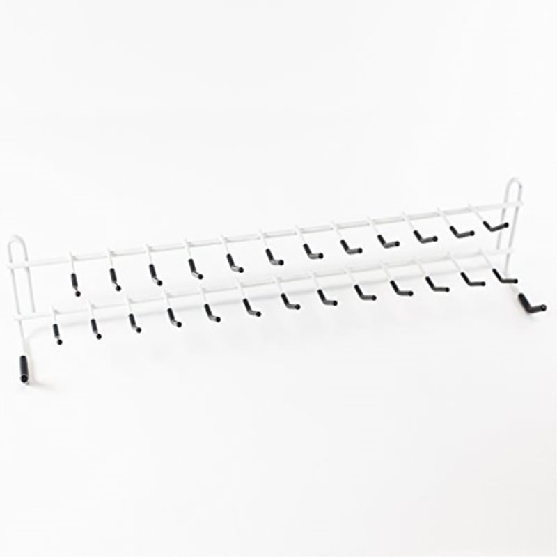 HUJI Wall Mount Tie and Belt Rack Organizer With Black Tips 