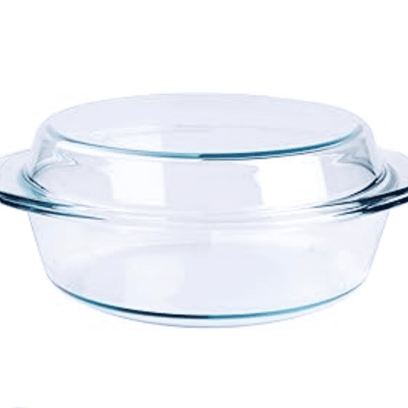 Round Tempered Glass Casserole Dish with Lid, Glass Casserole Baking Dish. Oven Freezer and Dishwasher Safe. - 4QT