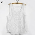 thumbnail image 5 of Women's Sleeveless Lace Tank Top Sexy Embroidery Hollow-out Floral Crochet Shirt, 5 of 6