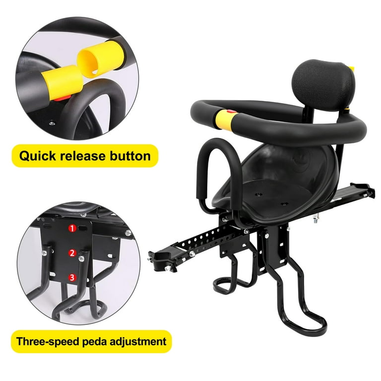 Safety child bicycle seat bike front baby seat kids saddle with foot pedals support back rest for mtb road bike hotsell