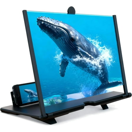 Screen Magnifier Version for Cell Phone, 2026 Ultra HD 10–18 Inch 3D Smartphone Screen Amplifier, Foldable Phone Projector for Movies, Videos & Gaming