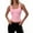 Pink, variant on Purcolt Women's Cropped Tank Tops Casual Crew Neck Button T Shirts Slim Fit Workout Tops Summer Y2k Going Out Tops