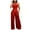 Red, variant on aidice Womens Jumpsuits Summer Sleeveless Crisscross High Waisted Low Back Straight Leg Pants Rompers