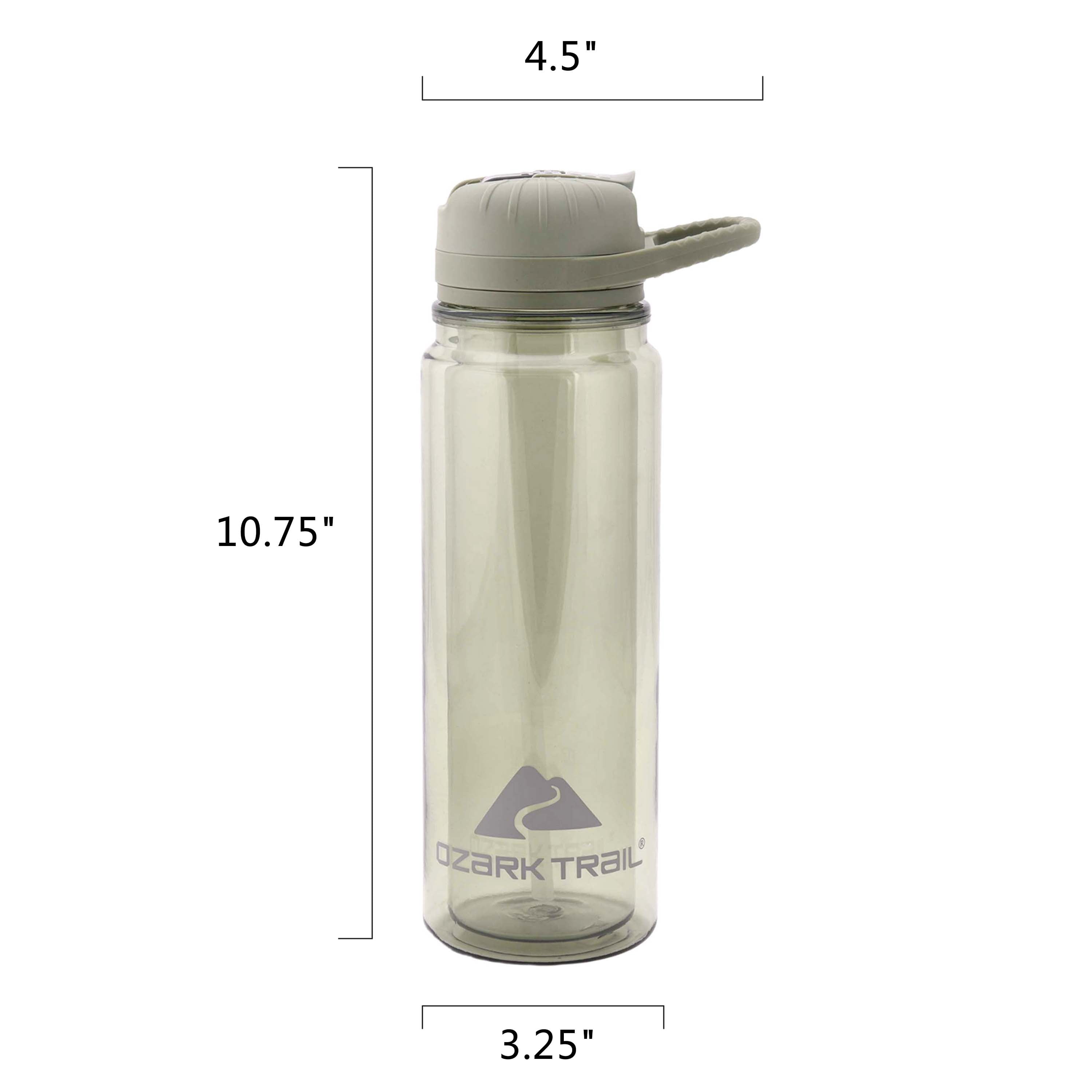 Ozark Trail 24oz DW Tritan Flip Straw Lid, Olive Green